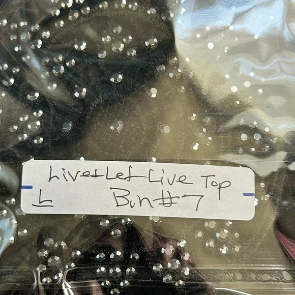 Women’s Large Sequin Black Top Ballon Hem Flutter Sleeve Stretch Whimsigoth Boho - Picture 10 of 12